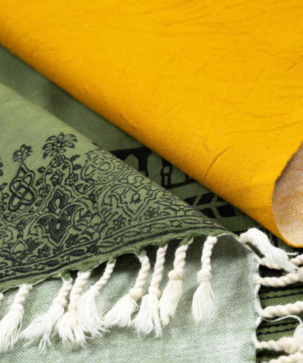 Leinen Tischdecke Blockdruck Modell Khormaloo