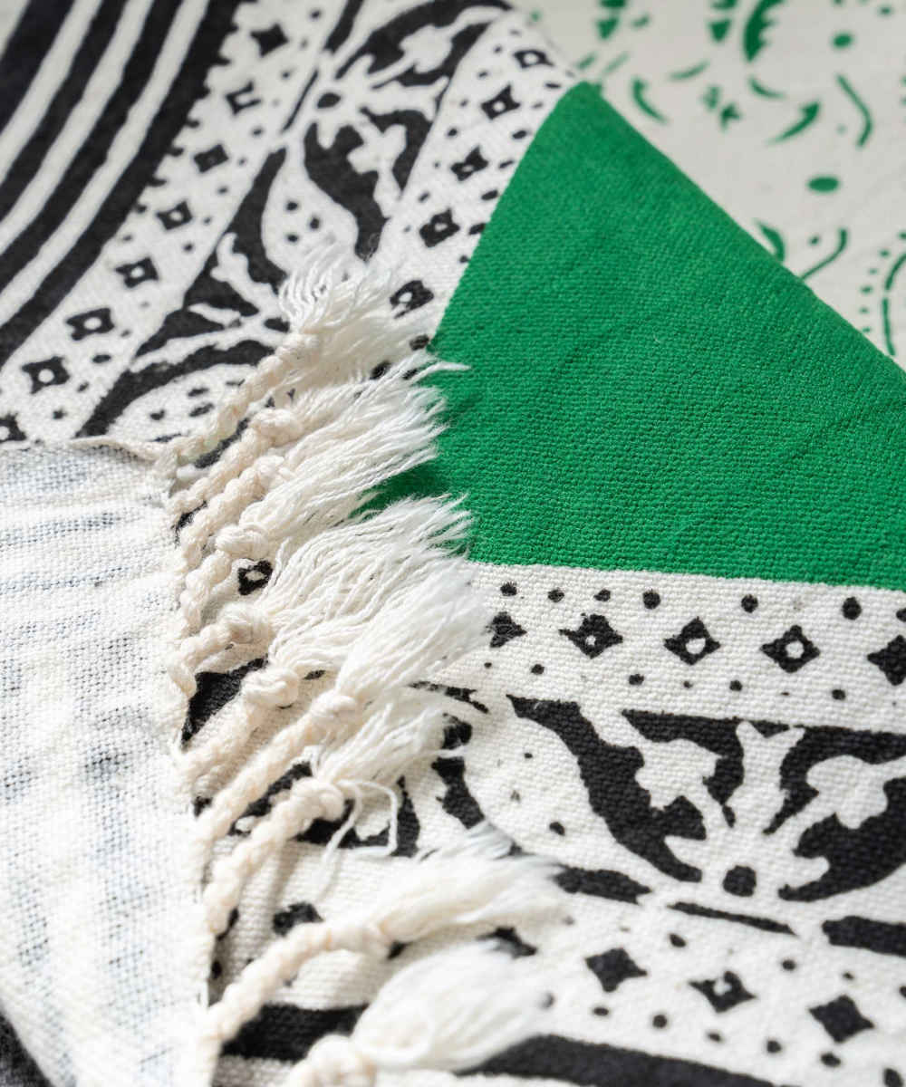 Leinen Tischdecke Blockdruck Modell Sarvin