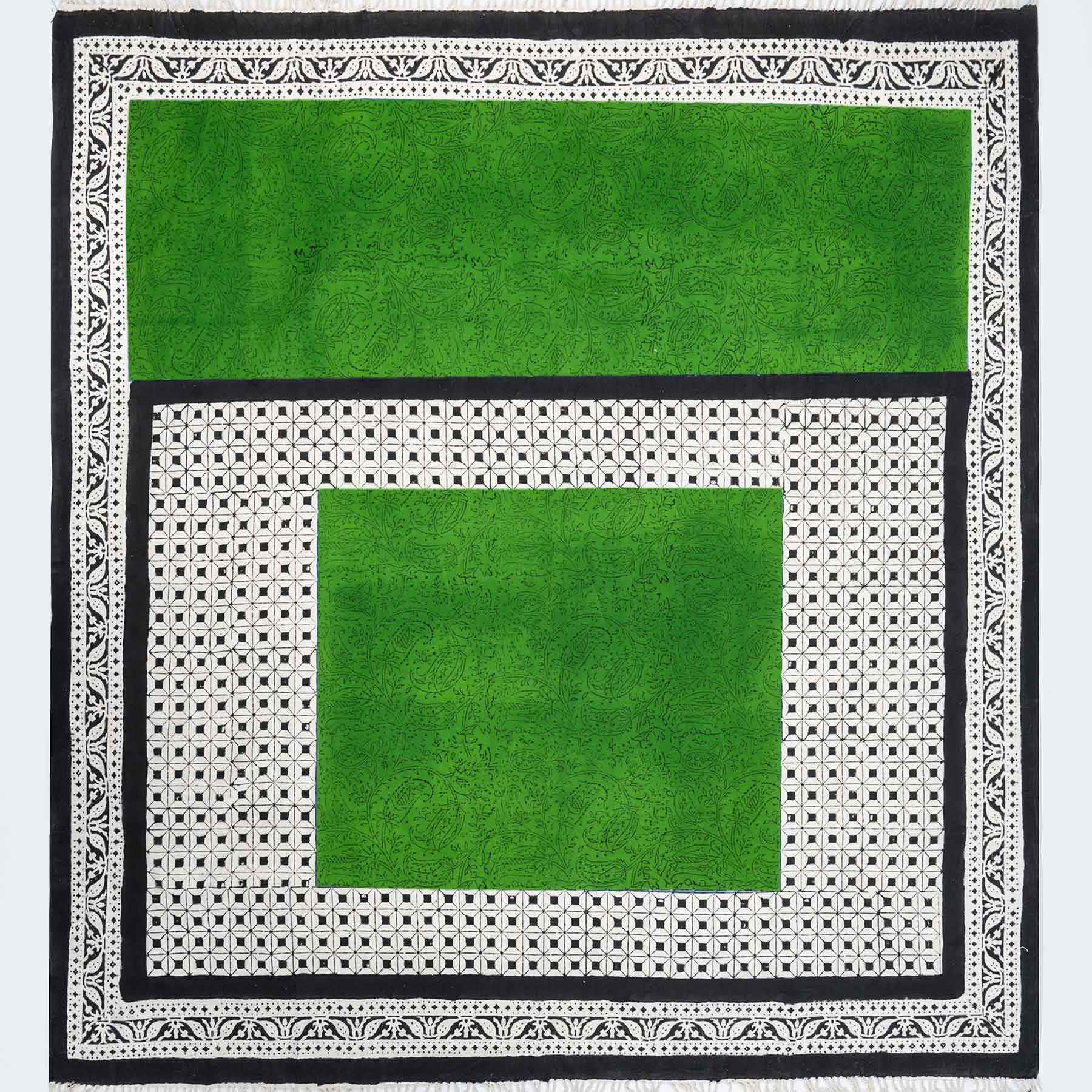 Leinen Tischdecke Blockdruck Modell Shabnam