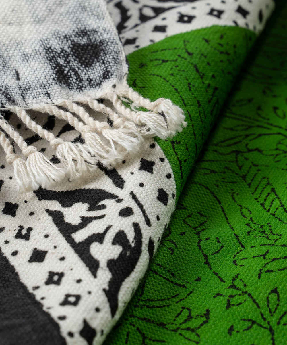 Leinen Tischdecke Blockdruck Modell Shabnam