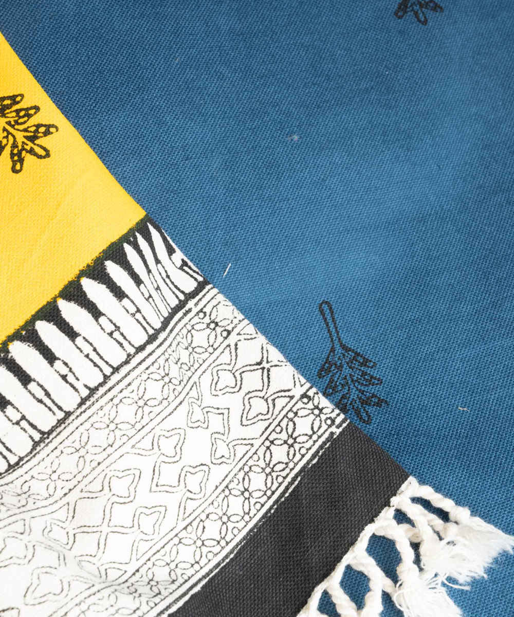 Leinen Tischdecke Blockdruck Modell Techra