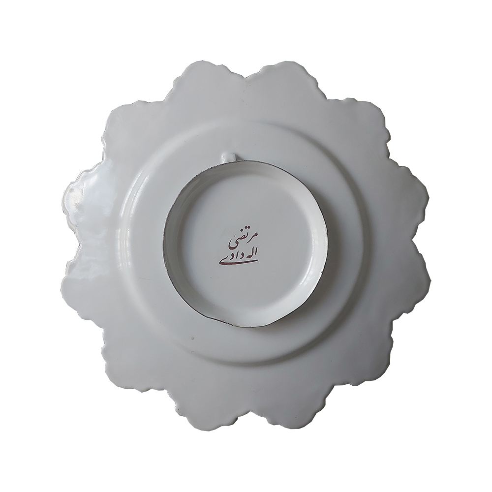 Dekorativer Kupferteller handgemalt mit persischer Minakari Emaille Blumen