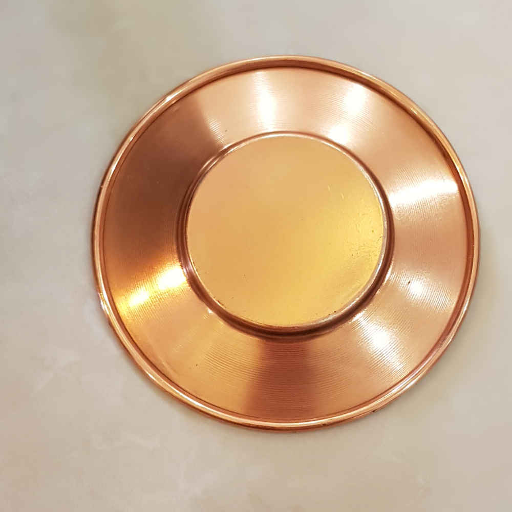 Dekorativer Kupferteller handgemalt mit persischer Minakari Emaille Böser Blick