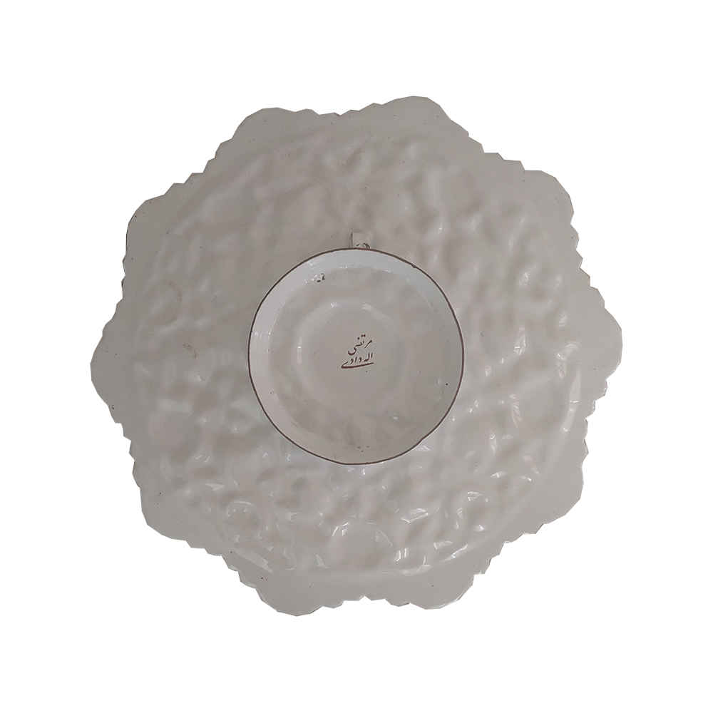 Dekorativer Kupferteller handgemalt mit persischer Minakari Emaille Panah