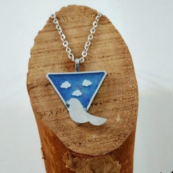 Handgefertigte Harz-Halskette mit Morgh Amin Anhänger für Damen