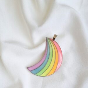 Harz-Halskettenanhänger für Frauen, handgefertigt, Regenbogen
