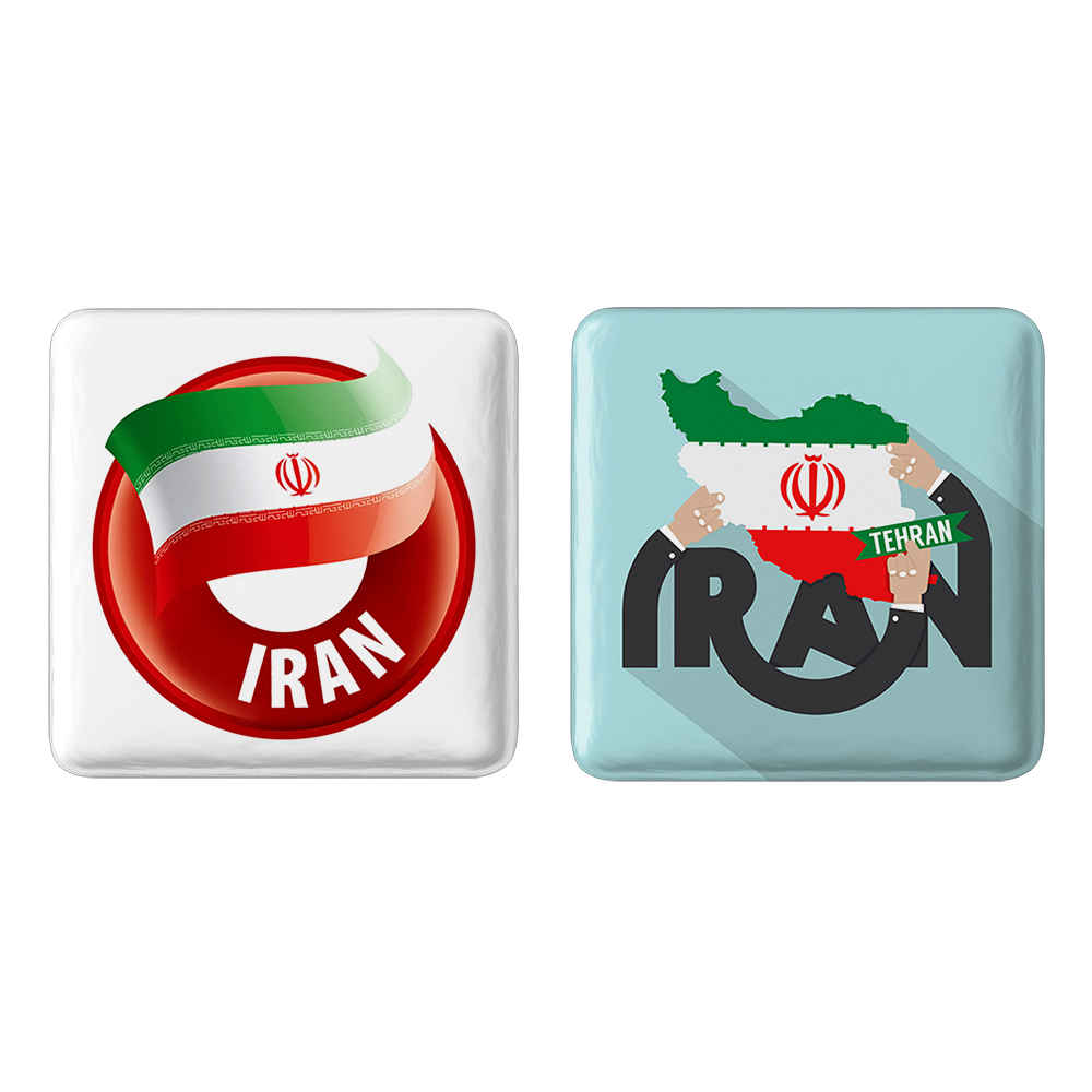 Persisches Ansteckbutton-Set - Flagge Irans (2 Stück)
