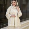 Persisches cremefarbenes Manto & Hosen-Set Modell Jeyran