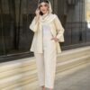 Persisches cremefarbenes Manto & Hosen-Set Modell Jeyran