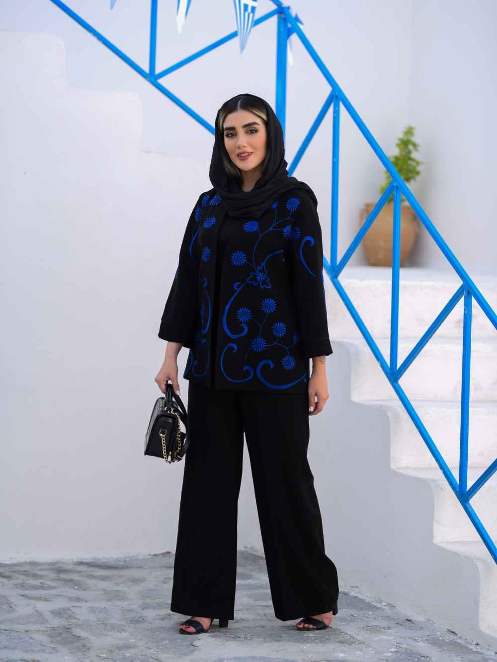 Persisches besticktes Manto & Hosen-Set Modell Hanis