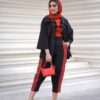 Persisches besticktes Manto & Hosen-Set Modell Delbar