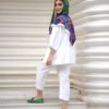Persisches besticktes Manto & Hosen-Set Modell Mahoor