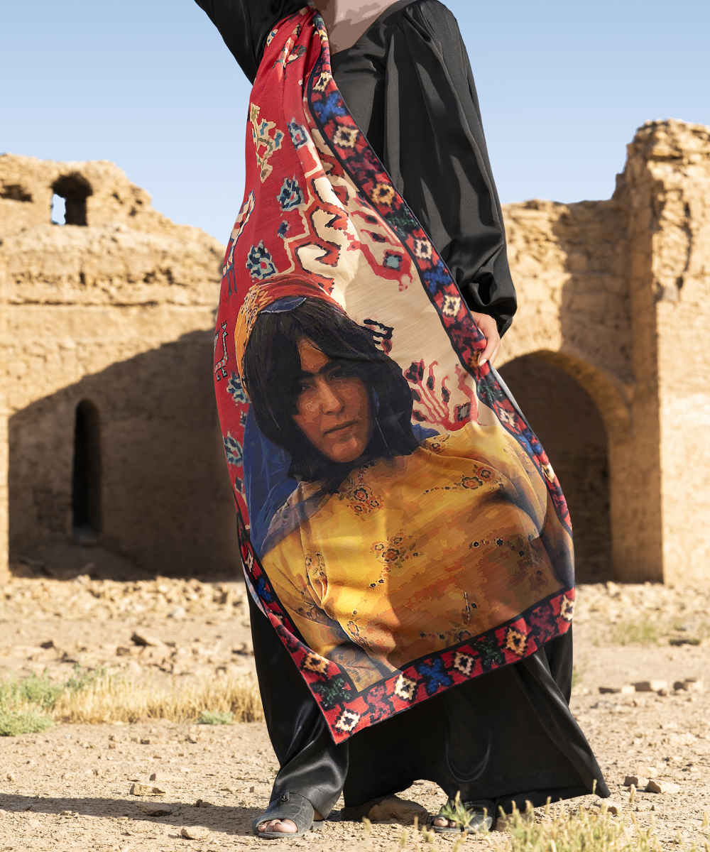 Persischer Bedruckter Schal für Frauen Künstlerisch Modell Alay