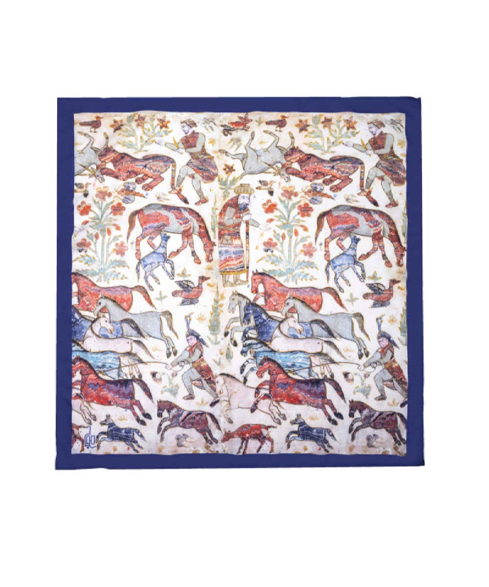 Persischer Seiden-Hals-Schal für Frauen – Luxuriös und Lebhaft Quadrat Rakhsh