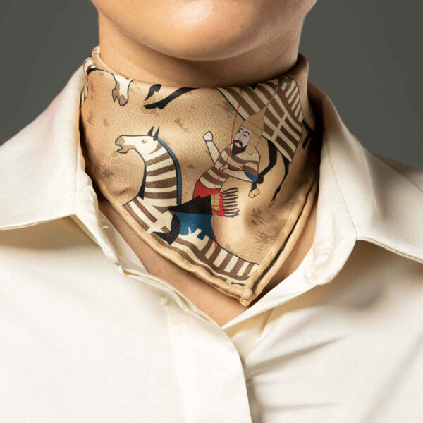 Persischer Seiden-Hals-Schal für Frauen - Luxuriös und Lebhaft Quadrat Razm