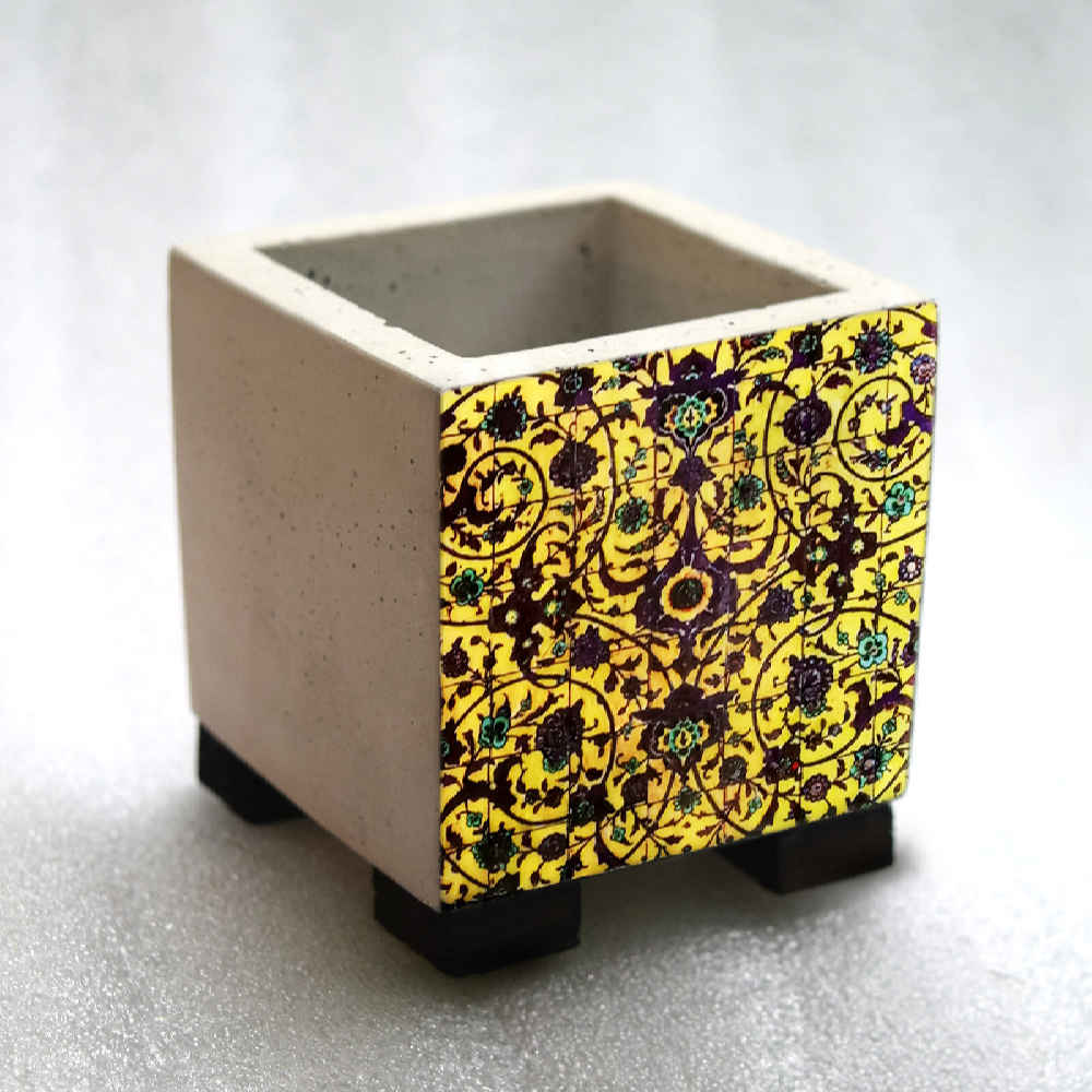 Dekorative Persische quadratische Betongvase Modell Katayun
