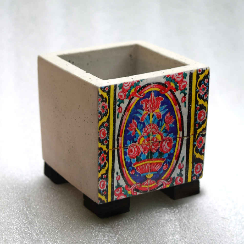 Dekorative Persische quadratische Betongvase Modell Narnia