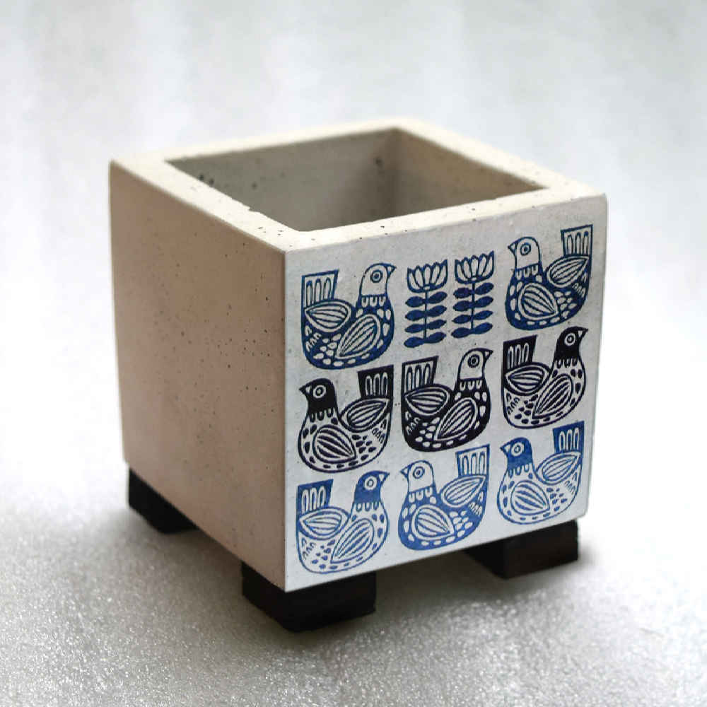 Dekorative Persische quadratische Betongvase Modell Taube