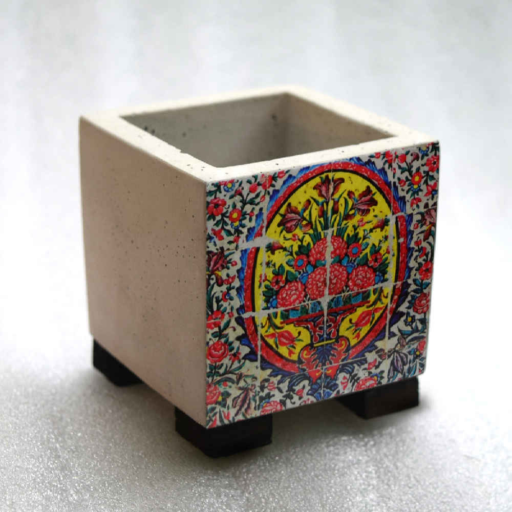 Dekorative Persische quadratische Betongvase Modell Raha