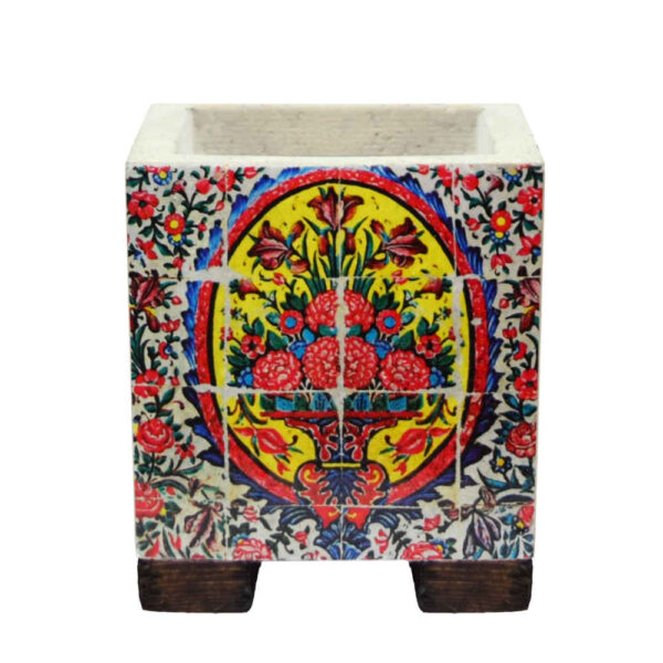 Dekorative Persische quadratische Betongvase Modell Raha