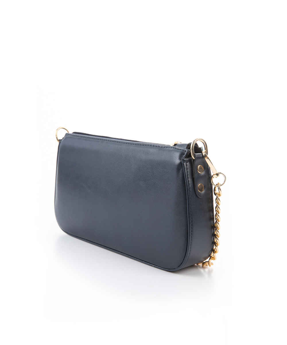 Handgemachte Umhängetasche aus Kunstleder mit Kettenriemen Samira