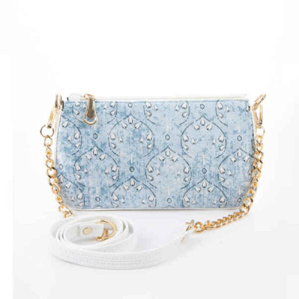 Handgefertigte Tasche Sarvenaz aus Kunstleder mit Kettenträger