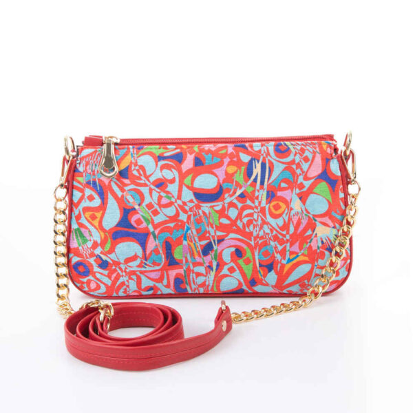 Handgemachte Umhängetasche aus Kunstleder mit Kettenriemen Tiara