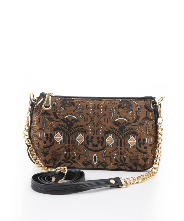 Handgemachte Umhängetasche aus Kunstleder mit Kettenriemen im traditionellen Design