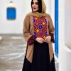 Damen Langarm Besticktes Kleid Geeignet für Outdoor-Stil Modell Asoo