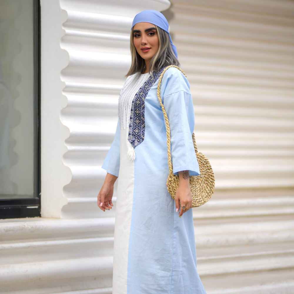 Damen Langarm Leinenkleid Geeignet für Outdoor Modell Maral
