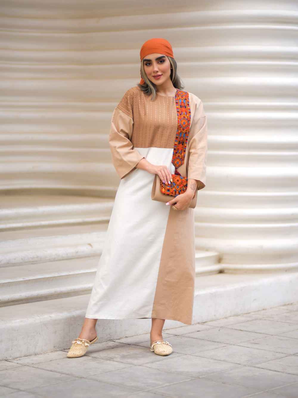 Damen Langarm Leinenkleid Geeignet für Outdoor Modell Maral