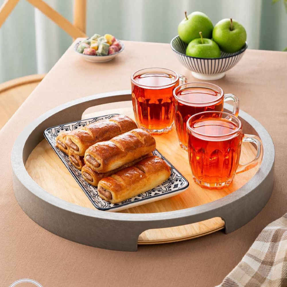 Choobineh Holztablett – Rustikales Gefühl, perfekt für Tee oder Vorspeisen
