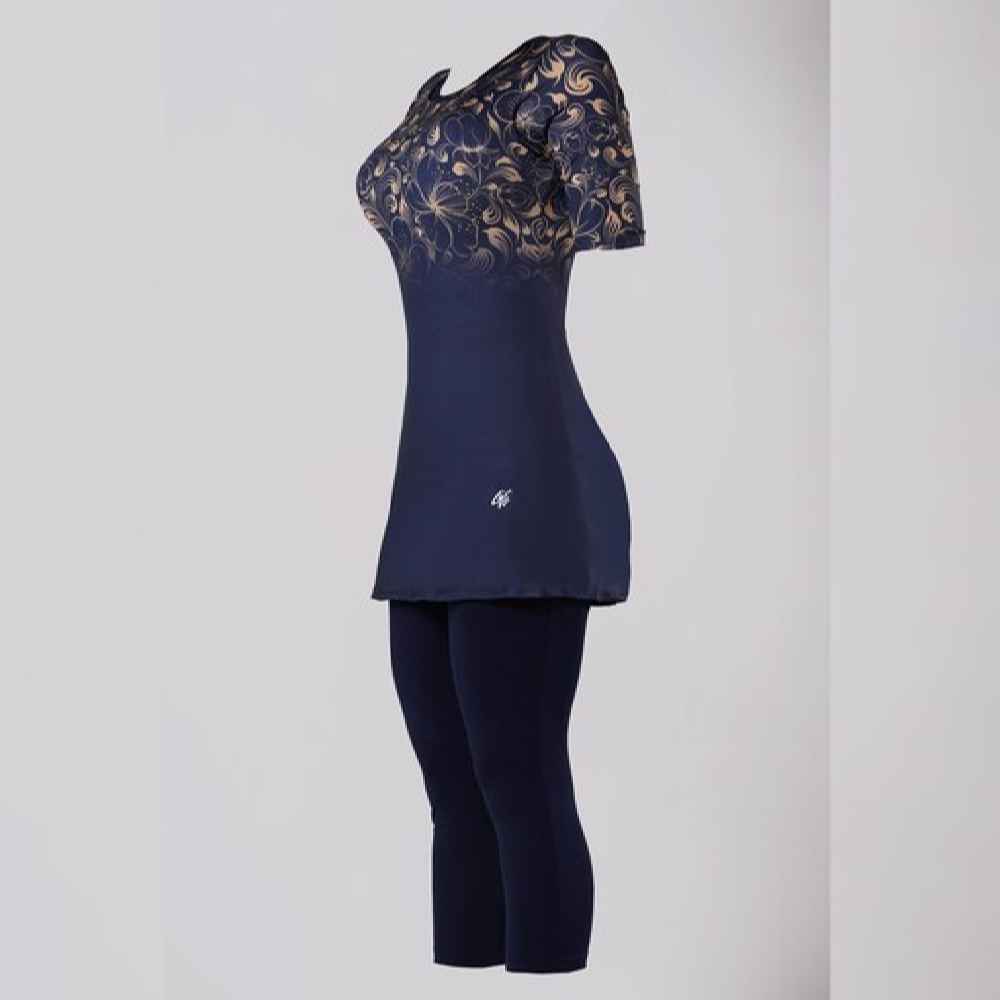 2-teiliges Frauen Kurzarm Badeanzug Modell Floral