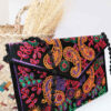 Bestickte Ethnische Samt-Clutch Handtasche - Mit Paisley-Muster