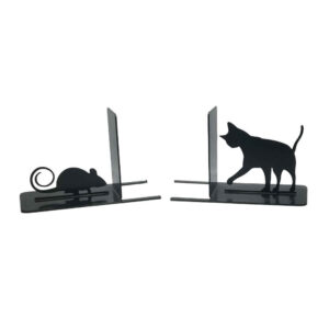 Katzen-Motiv Buchstütze aus Metallkunst – geeignet für Bibliotheken oder Home-Offices