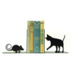 Katzenförmige Buchstütze aus kunstvoll gearbeitetem Metall – ideal für Bibliothek oder Arbeitszimmer