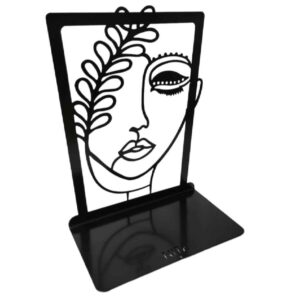 Mädchen-Gesicht “Nafis” Design Buchstütze aus Metallkunst – geeignet für persönliche Ecken