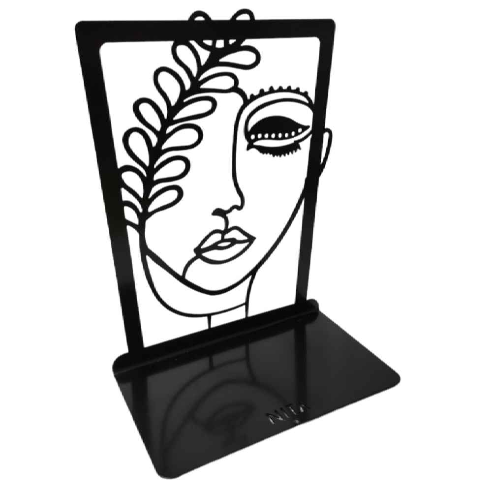 Mädchen-Gesicht "Nafis" Design Buchstütze aus Metallkunst – geeignet für persönliche Ecken