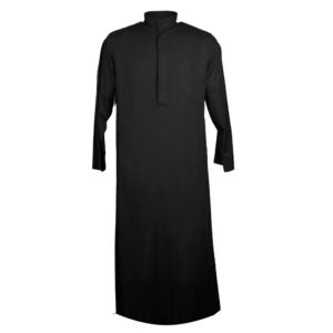 Schwarzer Emirati-Style Dishdasha Thawb für Herren – Traditionelles Arabisches Gewand