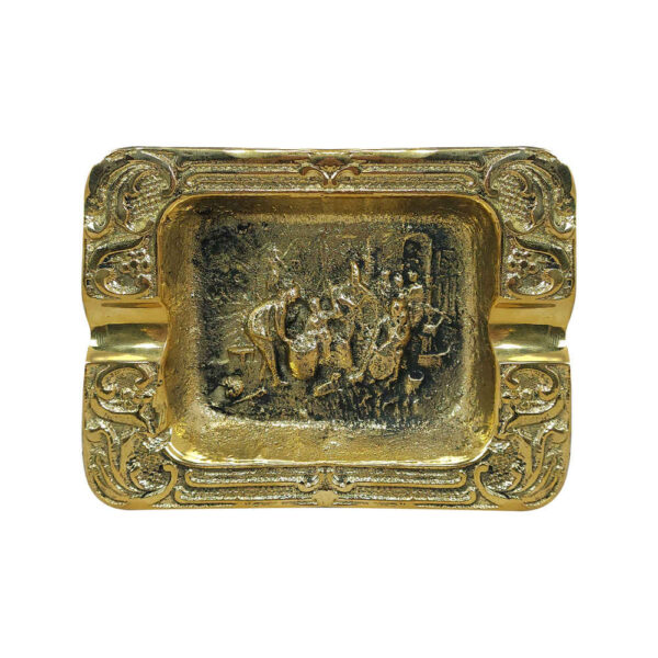 Handgravierter Messing-Aschenbecher – Komplexes künstlerisches Design Yasna