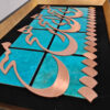 Eingefasste persische Marqueterie Metall-Kalligraphie Kupferkunst Hich