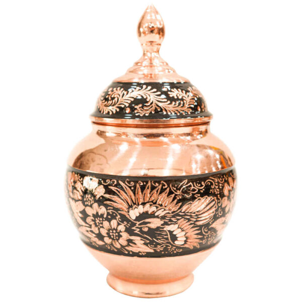 Handgefertigte persische gravierte Kupfer-Zuckerschale Almas