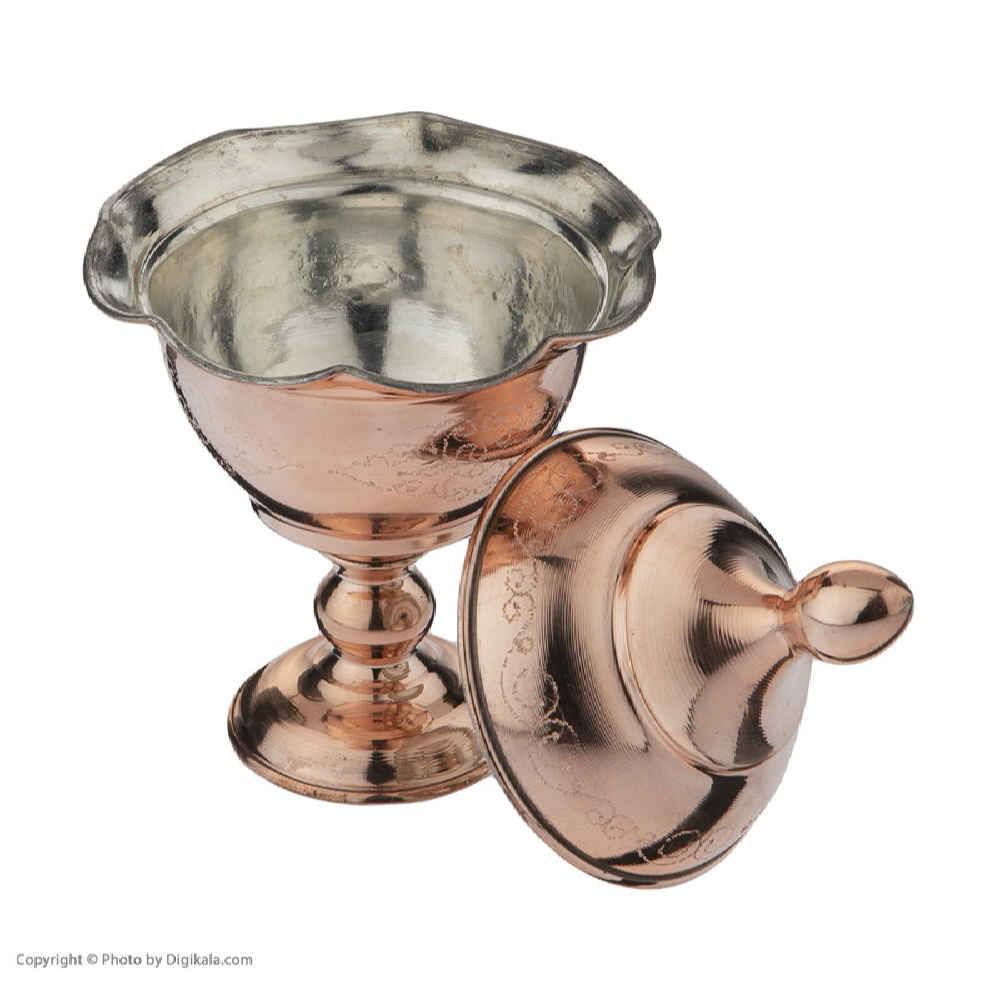 Handgefertigte persische Kupfer-Zuckerschale – gehämmert Mina