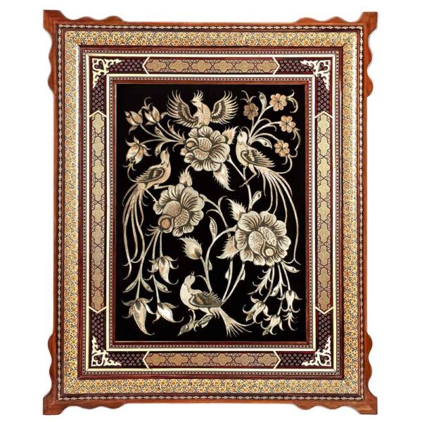 Handgefertigte gerahmte persische gravierte Kupferkunst Mahya – Traditionelle Wanddekoration