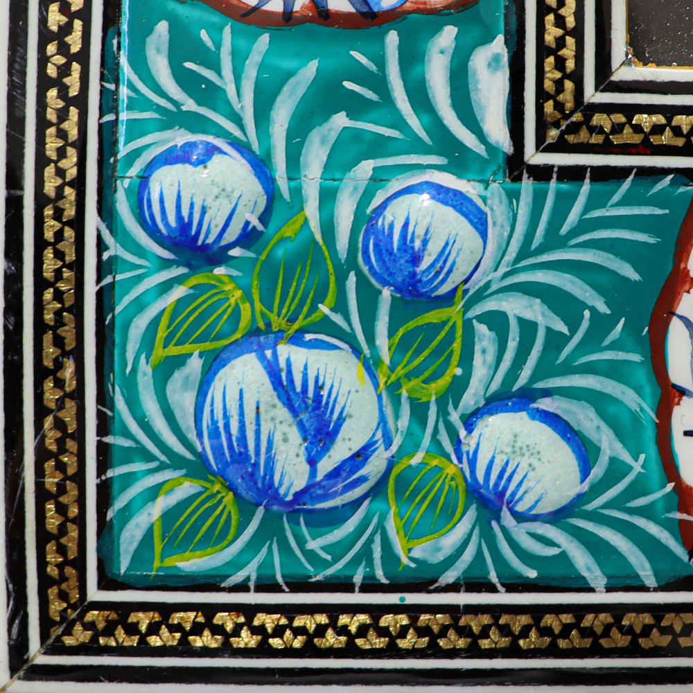 Handgefertigte gerahmte persische gravierte Kupferkunst Maryami – Traditionelle Wanddekoration