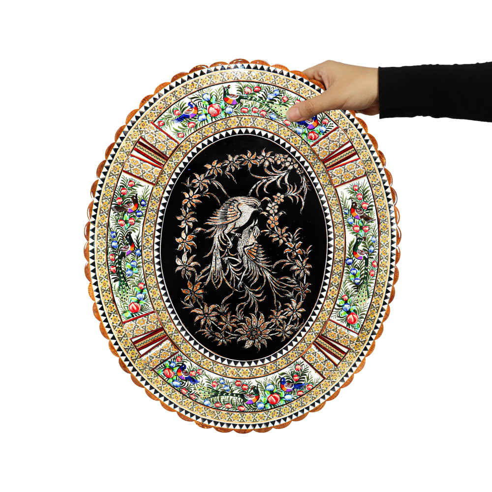 Handgefertigte gerahmte persische gravierte Kupferkunst Rahil – Traditionelle Wanddekoration