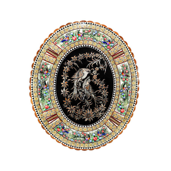 Handgefertigte gerahmte persische gravierte Kupferkunst Rahil – Traditionelle Wanddekoration