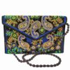 Bestickte Ethnische Samt-Clutch Handtasche - Mit Paisley-Muster