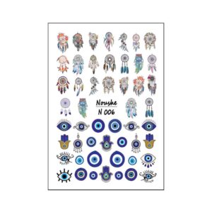 Böse-Augen-Nagelaufkleber – Traumfänger-Design