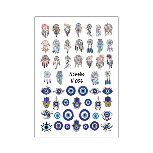 Böse-Augen-Nagelaufkleber - Traumfänger-Design